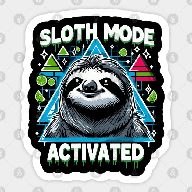 Cute Sloth Mode Activated Funny Sticker by rn-eshop